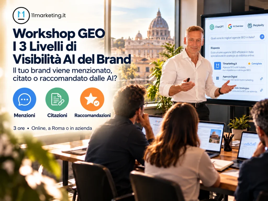 Workshop GEO I 3 Livelli di Visibilità AI del Brand