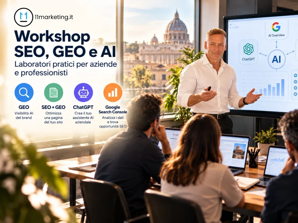 Workshop SEO, GEO e AI: Laboratori Pratici per Aziende e Professionisti